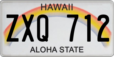 HI license plate ZXQ712
