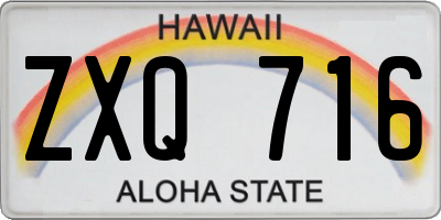 HI license plate ZXQ716