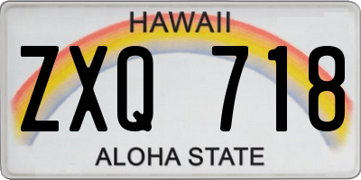 HI license plate ZXQ718