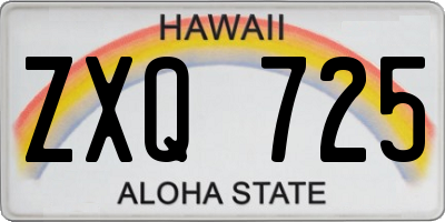 HI license plate ZXQ725