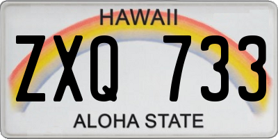 HI license plate ZXQ733