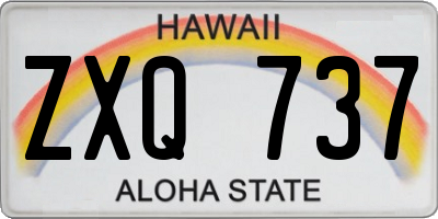 HI license plate ZXQ737