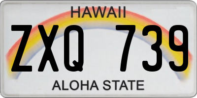 HI license plate ZXQ739