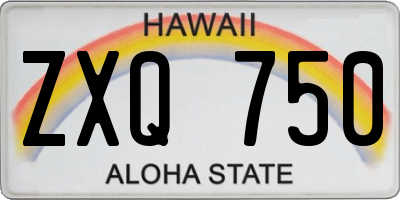HI license plate ZXQ750