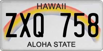 HI license plate ZXQ758