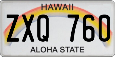 HI license plate ZXQ760