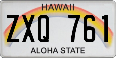 HI license plate ZXQ761
