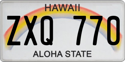 HI license plate ZXQ770