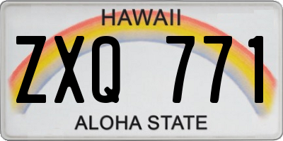 HI license plate ZXQ771