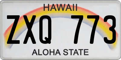 HI license plate ZXQ773