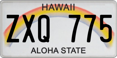 HI license plate ZXQ775