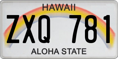 HI license plate ZXQ781