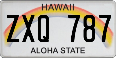 HI license plate ZXQ787