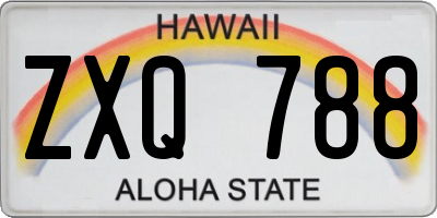 HI license plate ZXQ788