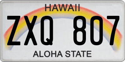 HI license plate ZXQ807