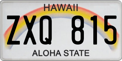 HI license plate ZXQ815