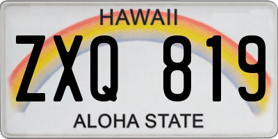 HI license plate ZXQ819