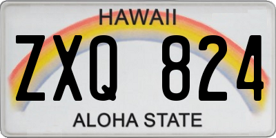 HI license plate ZXQ824