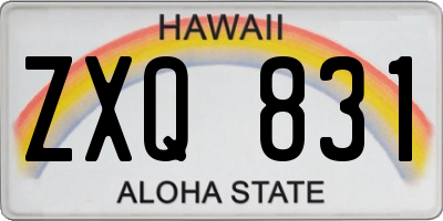 HI license plate ZXQ831