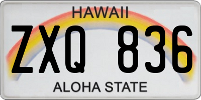 HI license plate ZXQ836