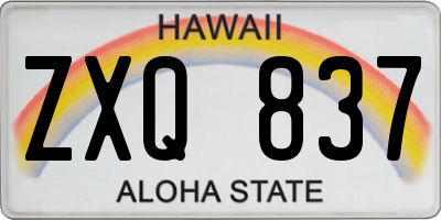 HI license plate ZXQ837