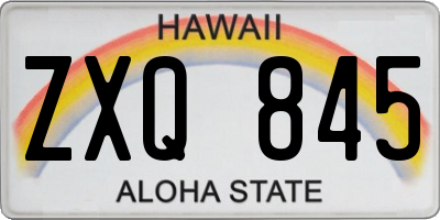 HI license plate ZXQ845