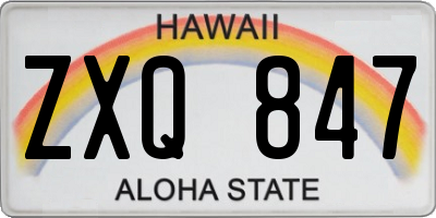 HI license plate ZXQ847