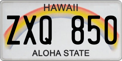 HI license plate ZXQ850