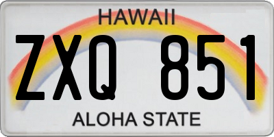 HI license plate ZXQ851