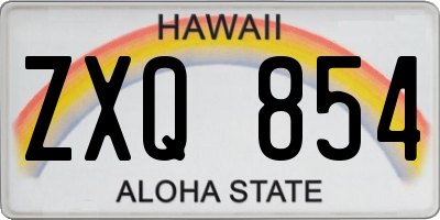 HI license plate ZXQ854