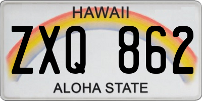 HI license plate ZXQ862
