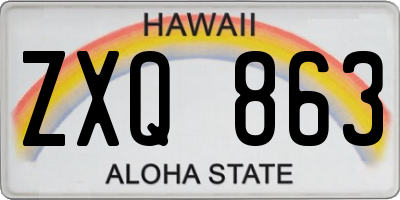 HI license plate ZXQ863