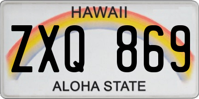 HI license plate ZXQ869