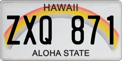HI license plate ZXQ871
