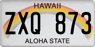 HI license plate ZXQ873