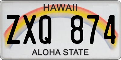 HI license plate ZXQ874