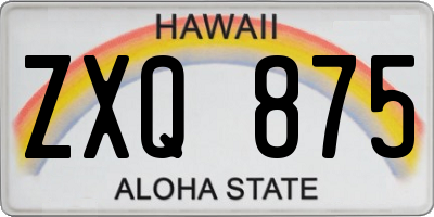 HI license plate ZXQ875