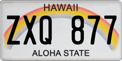HI license plate ZXQ877