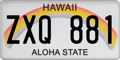 HI license plate ZXQ881