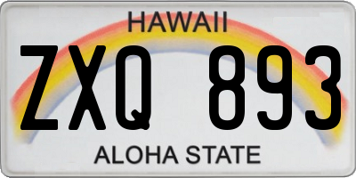 HI license plate ZXQ893