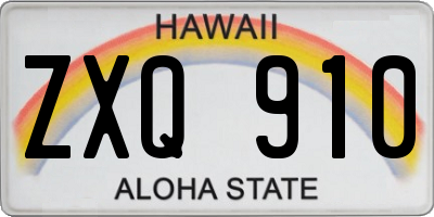 HI license plate ZXQ910