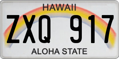 HI license plate ZXQ917