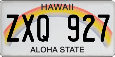 HI license plate ZXQ927