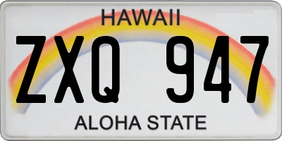 HI license plate ZXQ947