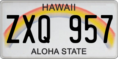 HI license plate ZXQ957