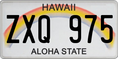 HI license plate ZXQ975