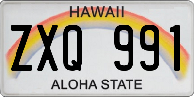 HI license plate ZXQ991