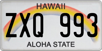 HI license plate ZXQ993