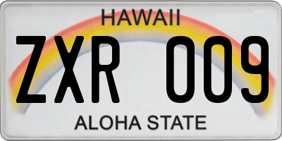 HI license plate ZXR009