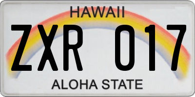 HI license plate ZXR017